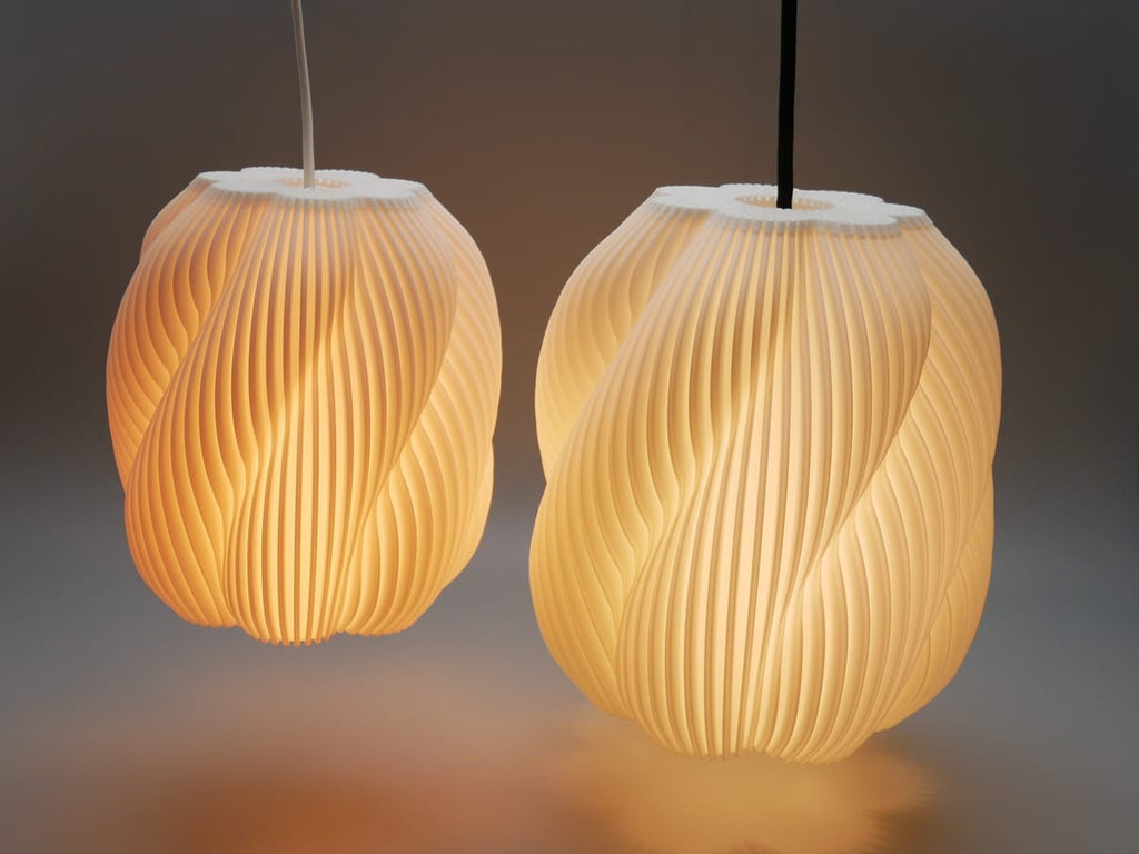 Die gestreifte Spirallampe